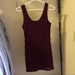 Maroon dress with lace!